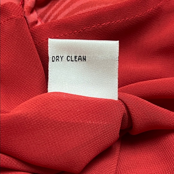 Talbots Crushed Velvet Burnout Wavy Swirl Pattern Coral Lined Silk Blend Top - Picture 7 of 8